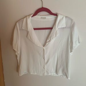brandy melville button down crop top